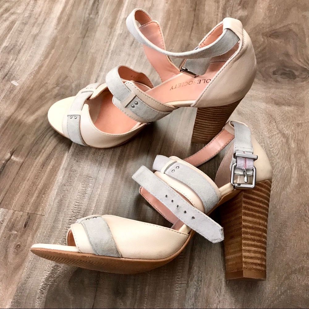 Nude grey and rose heels